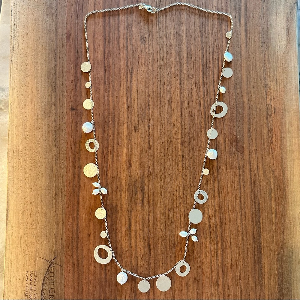 Silpada ‘pearl of a girl’ necklace 36” sterling silver